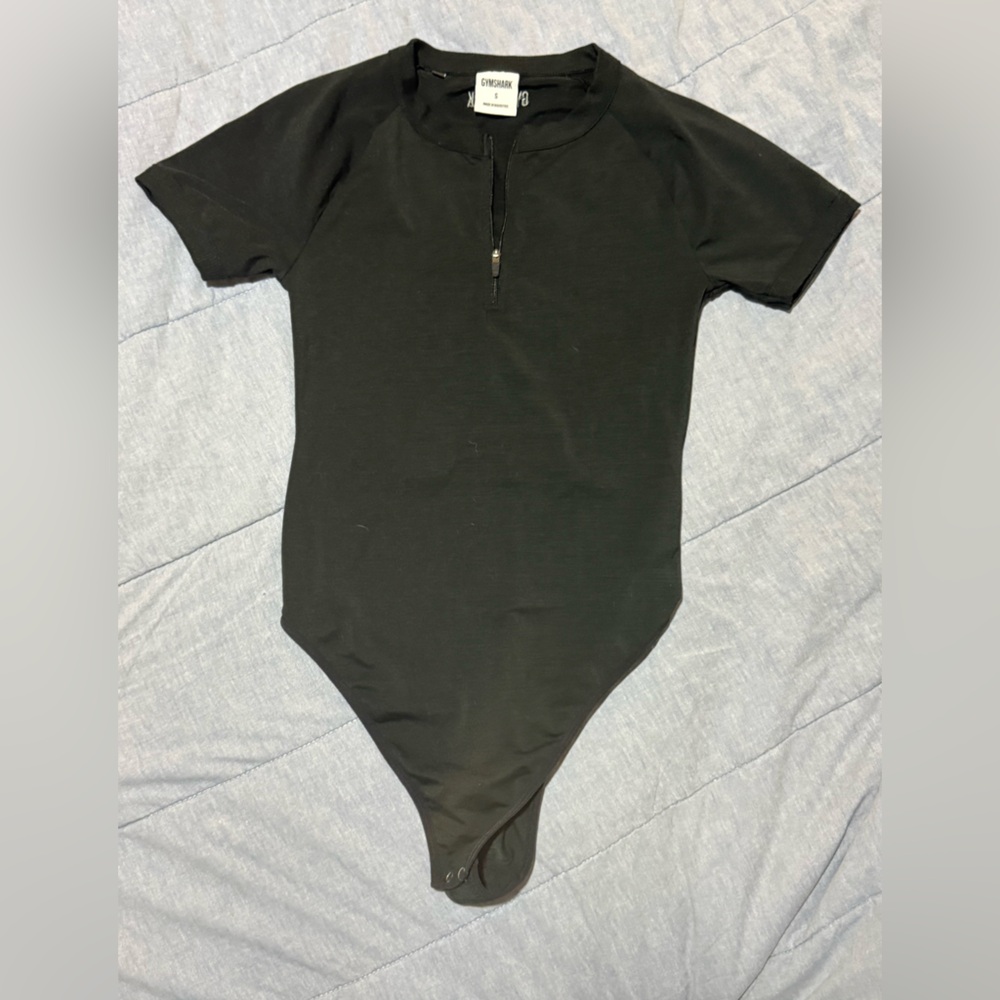 Gymshark Black Zip-Up bodysuit